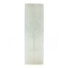 Selenite Block Lamp 25cm - Tree
