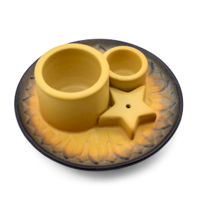 Palo Santo Stick & Smudge Holder - Mandala - Sand & Grey