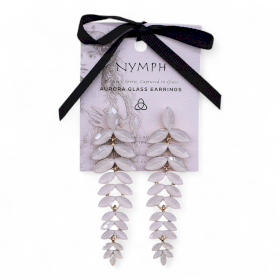 Pearl - Vintage Glass - Long Drop - Earrings