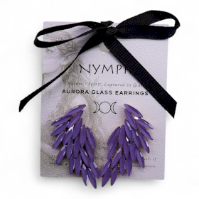 Lavender - Vintage Glass - Angel Wings - Earrings