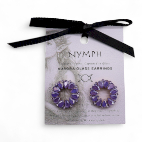 Lavender - Vintage Glass - Loop - Earrings