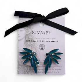 Teal Green - Vintage Glass - Faries - Earrings
