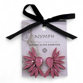 Rose Quartz - Vintage Glass - Angel Wings - Earrings