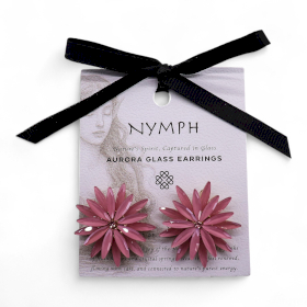 Rose Quartz - Vintage Glass - Flowers - Earrings