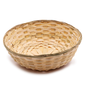 10x Round Bamboo Baskets - 30x9cm