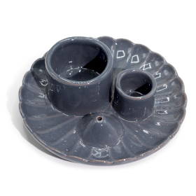 Palo Santo Stick & Smudge Holder - Lotus Flower - Grey Gloss