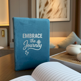 Velvet Note Book - Life - 80 pages - lined - Design 4 - Light Blue