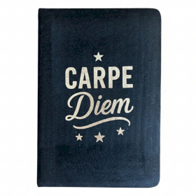Velvet Notebook - 80 pages - Carpe Diem - Black