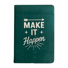 Velvet Notebook - 80 pages - Make it Happen - Dark Green