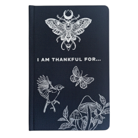 Hardbacked Gratitude Journal - 120 pages - Rich Black & Silver Lining