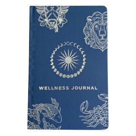 Midnight Blue Wellness Journal - 120 pages - Silver Zodiac