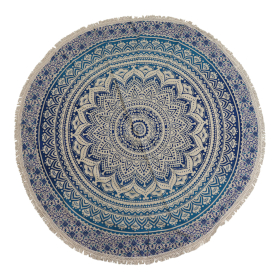 Small Mandala Roundie Cotton Art (130cm) - Classic Blue