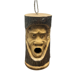 Tree Trunk Face - Bird House - Angry Monkey