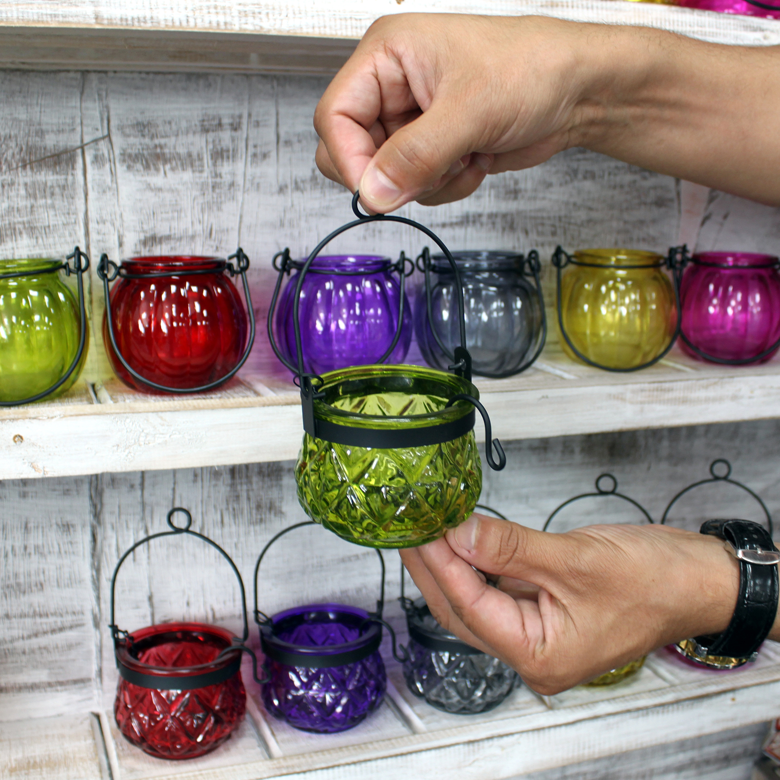 Recycled Glass Tealight Lanterns