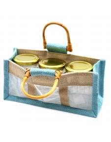 wholesale Pure Jute and Cotton Window Gift Bag