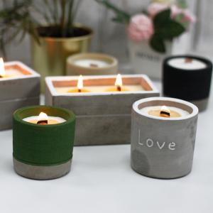 Wholesale Concrete Wooden Wick Candles