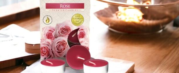 Wholesale Set of 6 Scented Tealights - Rose