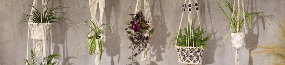 Macrame Pot Holders to display soap flowers