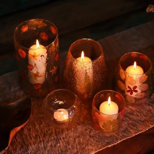 Natural Floral Glass Candle Holders for Resale