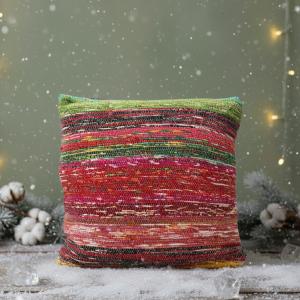 Rag Rug Cushion Cover - Multicoloured