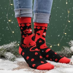 Hop Hare Bamboo Socks - Red Dragons